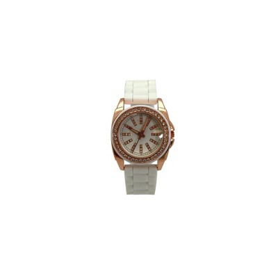 Olivia Pratt Bright Silicone Band with Rhinestones Numeral Women Watch