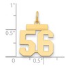 Black Bow Jewelry 14k Yellow Gold, Athletic Collection, Small Polished Number 56 Pendant - 2 of 3