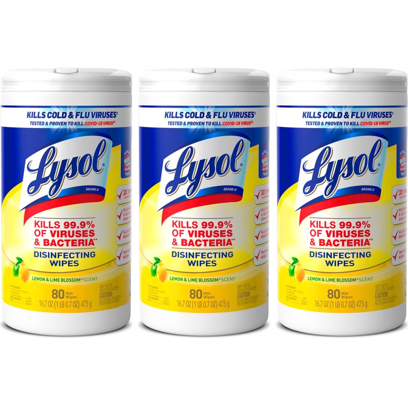 Lysol Lemon &#38; Lime Disinfecting Wipes - 3ct, 1 of 8