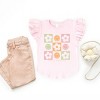 The Juniper Shop SmileyWorld Checkered Floral Smile Flutter Sleeve Tee - 3 of 4