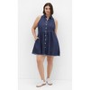 Women's Plus Size Dulce Sleeveless Dress - mid denim | CITY CHIC - 3 of 4