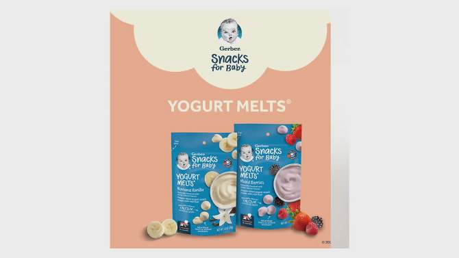 Gerber Yogurt Melts Mixed Berries Freeze-Dried Yogurt &#38; Fruit Snacks - 1oz, 2 of 9, play video