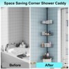 Corner Shower Caddy Tension Pole, 76"-110" Adjustable Bathroom Organizer Shelves, 4-Tier Bathroom Shelves with Built-In Towel Bars - 4 of 4