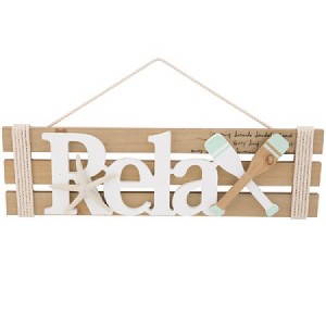 Beachcombers Relax Word Wall Hanging 18 x 5.5 x 1.5 Inches. - 1 of 1