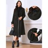 INSPIRE CHIC Women's Double Breasted Notched Lapel Long Sleeve Belted Winter Long Overcoat - 2 of 4