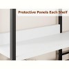 Industrial L-Shaped Corner Bookshelf, 5-Tier Arched Metal Frame Bookcase 68.5" Tall Large Corner Display Shelf for Living Room Bedroom, White - 3 of 4
