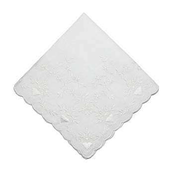 CTM Women's Soft Cotton Bridal Heart Embroidered Handkerchief