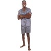 ADR Mens Satin Pajamas, Short V-Neck Pj Set - 3 of 3