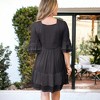 Anna-Kaci Women's Boho Peasant Floral Lace Ruffle Hem Bell Sleeve Mini Dress - 3 of 4