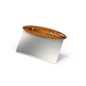 Nambe x Tom Papa Breaking Bread Bench Scraper - Stainless Steel Dough Cutter with Acacia Wood Handle - 1 of 4