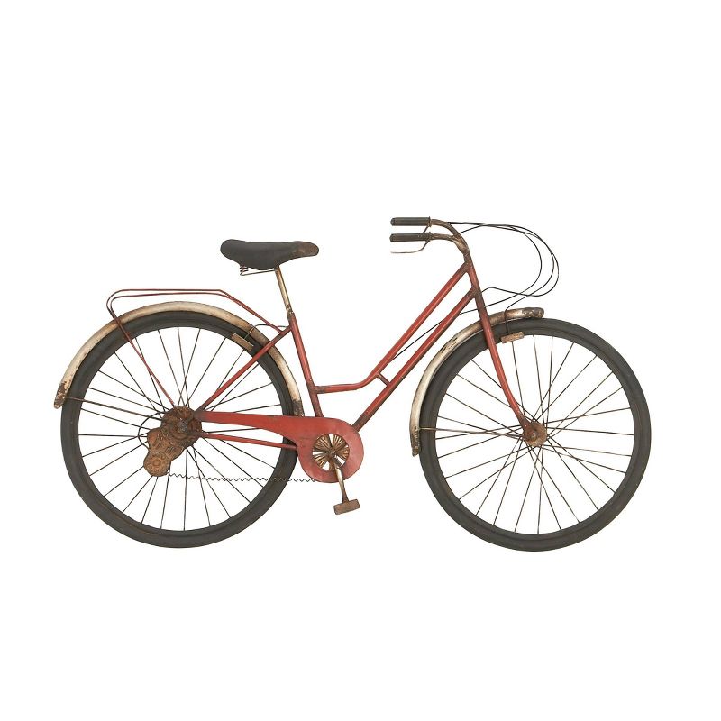 Metal Bike Wall Decor with Seat and Handles Red - Olivia &#38; May, 4 of 8