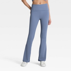 Women's High-Rise Foldover Waistband Flared Leggings - JoyLab™ - 1 of 3