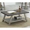 VYNXARIA Contemporary Two-Tone Wood Shelf Coffee Table in Weathered Walnut and Gray - 2 of 4