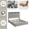 Queen Bed Frame with 50.8" Tall Headboard, Platform Velvet Upholstered Bed Frame with 4 Storage Drawers - 4 of 4