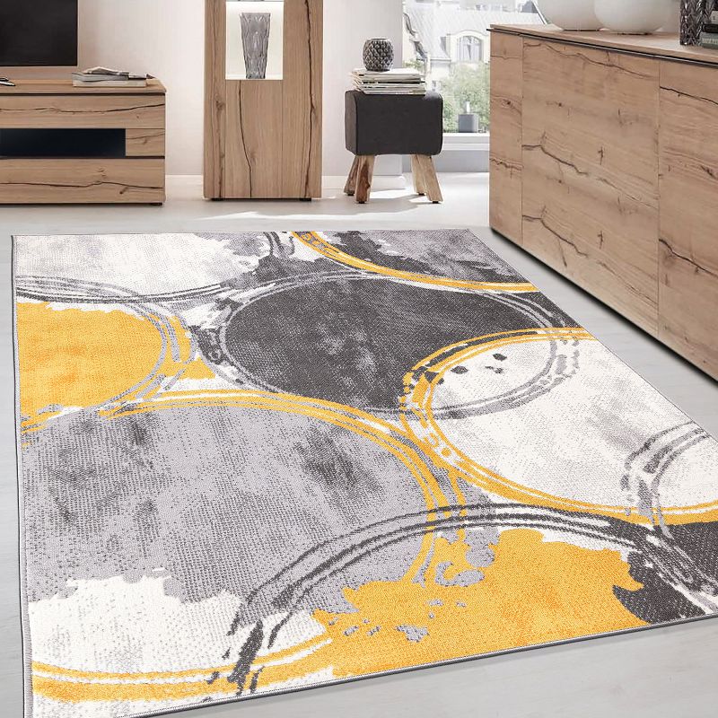 World Rug Gallery Contemporary Modern Circles Area Rug, 3 of 12