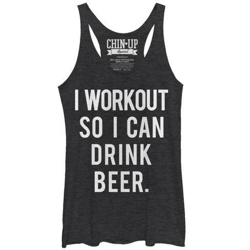 Women's CHIN UP Workout for Beer Racerback Tank Top - image 1 of 3