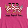 Girls' - Instant Message - Three French Hens Funny Christmas Fit & Flair Cap Sleeve Graphic Dress - 2 of 4