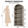 71" Tall Arched Bookshelf,Bookcase with Storage,Mid-Century Modern 5-Tier Bookshelf with Door, for Living Room,Kitchen,Home Office - 3 of 4
