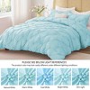 BAGOKIE 3 Pieces Floral Pinch Pleat Bed in a Bag Comforter Set for All Season - 4 of 4