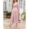 LXT-Women's Tiered Ruffle Hem Maxi Dress with Belt for Baby Shower - 4 of 4