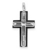 Black Bow Jewelry 14k White Gold 1/4 Ctw Diamond & Onyx Cross Pendant, 20 x 40mm - 3 of 4