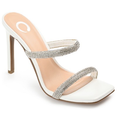 Journee Collection Womens Reena Tru Comfort Foam Open Toe High Stiletto Pumps White 12