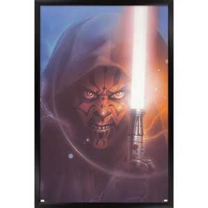 Trends International Star Wars: The Phantom Menace - Darth Maul Lightsaber Framed Wall Poster Prints - 1 of 4