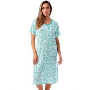 Just Love Womens Short Sleeve Nightgown  - Sleep Dress with Bow - 1 of 3