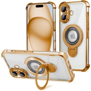 Entronix [Magnetic] Case Compatible with iPhone 17 - [Clear Back] Luxury Glossy Gripstand - 1 of 4