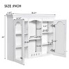 SEVOBAL Bathroom Storage Cabinet Wall Mounted Medicine Cabinet with 2 Glass Doors and Adjustable Shelf, White, 35.27"*7.83"*28" - 2 of 4