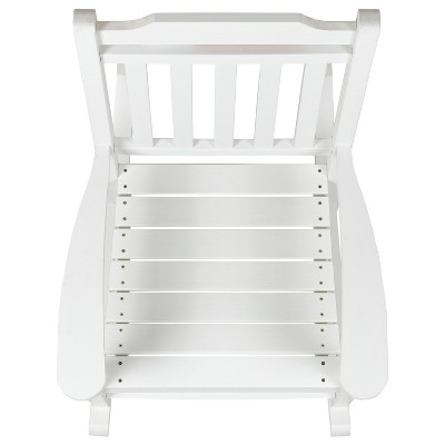 Winston White Poly Resin Wood Rocking Chair with Cushions
