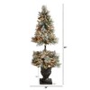 Nearly Natural 5-ft Flocked Artificial Porch Christmas Tree with 100 LED Lights and 186 Bendable Branches in Decorative Urn - 2 of 4
