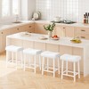 24" Counter Height Bar Stools Set for Kitchen Island Counter, Bonded Leather Stools with 2.4" Thick Saddle Seats for Dining Room - 2 of 4
