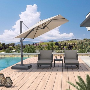 PURPLE LEAF Cantilever Telescopic Umbrella for Swimming Pool, Patio, Porch, Garden - 1 of 1