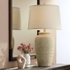 John Timberland Austin Rustic Table Lamp 28" Tall Sand Toned Cream Linen Drum Shade for Bedroom Living Room Bedside Nightstand Office Kids Family Home - 2 of 4