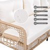 Whisen 5-Person Outdoor Sectional Wicker Sofa Set with Swivel Chairs for Poolside Backyard Deck - 3 of 4