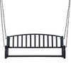 Sapphtopaz Outdoor Porch Swing Patio Wooden Slatted Armrest Bench 2-Seater Loveseat Swing with Hanging Chains for Garden, Backyard, Terrace - 2 of 4