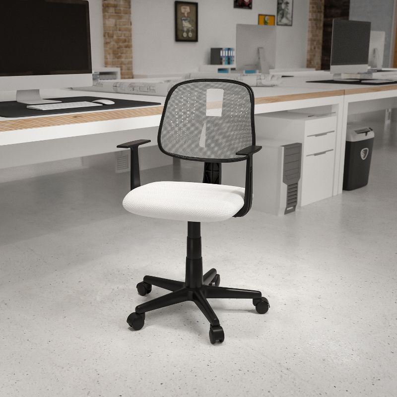Emma and Oliver Pivot Back Mesh Swivel Task Office Chair with Arms, 2 of 13