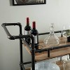 HOMES: Inside + Out Corcoran 3 Tier Metal Serving Cart Beige/Black: Industrial Style Tea & Coffee Cart with Wheels - 3 of 3