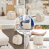 FURNIinspire Ottomans And Benches 19 Inch Modern Small Ottoman, Makeup Stool Footstool, Living Room Decorative Ottoman, Beige, 19.29"*19.29"*17.72" - 4 of 4