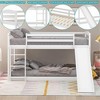 QingMoon Kids Loft Bed, Solid Wood Floor Bunk Bed Frame with Convertible Slide, Safety Guardrails and Ladder for Bedroom - 2 of 4