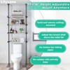 4 Tiers Over Toilet Storage Black Bathroom Organizer Adjustable Tension Pole Shelves for Showers 97 to 116 Inches - 3 of 4
