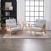 Mid Century Modern Accent Chair, Upholstered Armchair with Rubberwood Frame, Minimalist Lounge Chair for Living Room-3irtyhousy - 3 of 4
