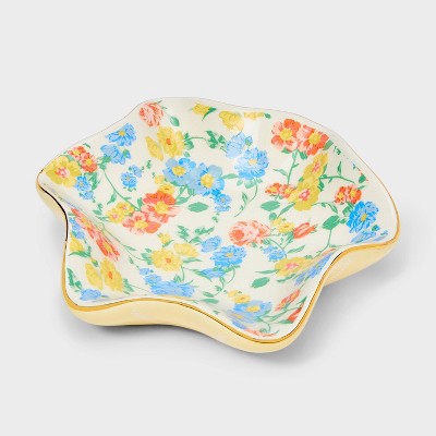 Floral Trinket Jewelry Tray - A New Day™ Ivory