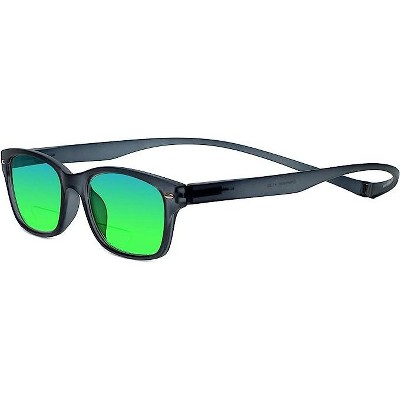 Magz Greenwich Magnetic Front Connecting Polarized Sun OR Bi-Focal Sunglasses in Rainbow Stripe Multi-Color Black