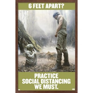 Trends International Star Wars: Saga - Luke and Yoda Social Distancing Framed Wall Poster Prints - 1 of 4
