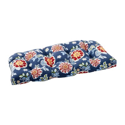 Rolston Outdoor/Indoor Tufted Bench Cushion Blue Floral - Haven Way