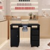 Karlhome Black Manicure Table Nail Desk for Nail Tech with Dust Collector, Wrist Cushion, Storage Cabinet and Drawers - 3 of 4