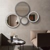 SEVOBAL Wall Mirror Hanging Gear Design Vintage Round Mirrors Wall HD Reflection Large Mirror Big Mirror Bedroom Entryway, Gray, 16.53"*16.53"*2.95" - 3 of 4