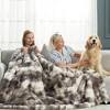 Aoibox Faux Fur Throw Blanket, Ultra Soft Plush Bubble Design for Couch, Sofa, Bedroom & Living Room, Cozy & Warm Tie-dye Taupe - 2 of 4